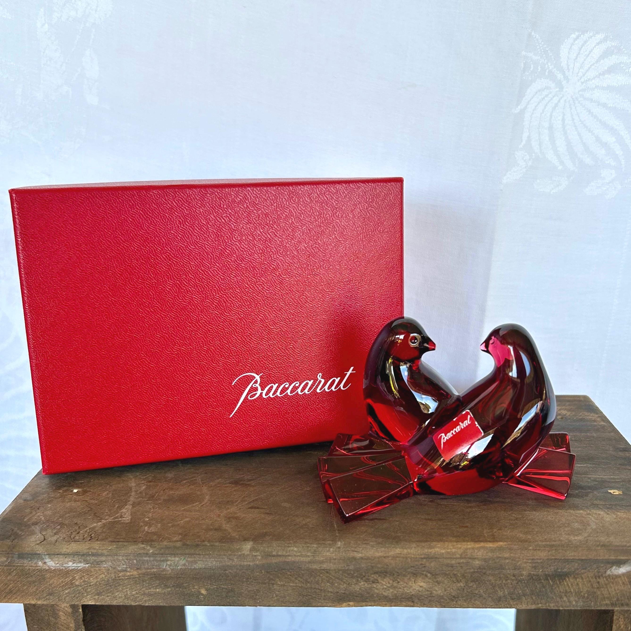 Outstanding Baccarat Crystal Ruby Red “loving Doves