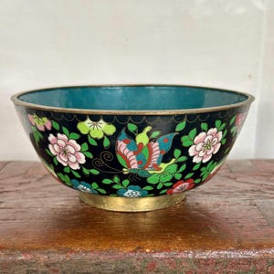 Antique Vintage Cloisonné Copper Bowl