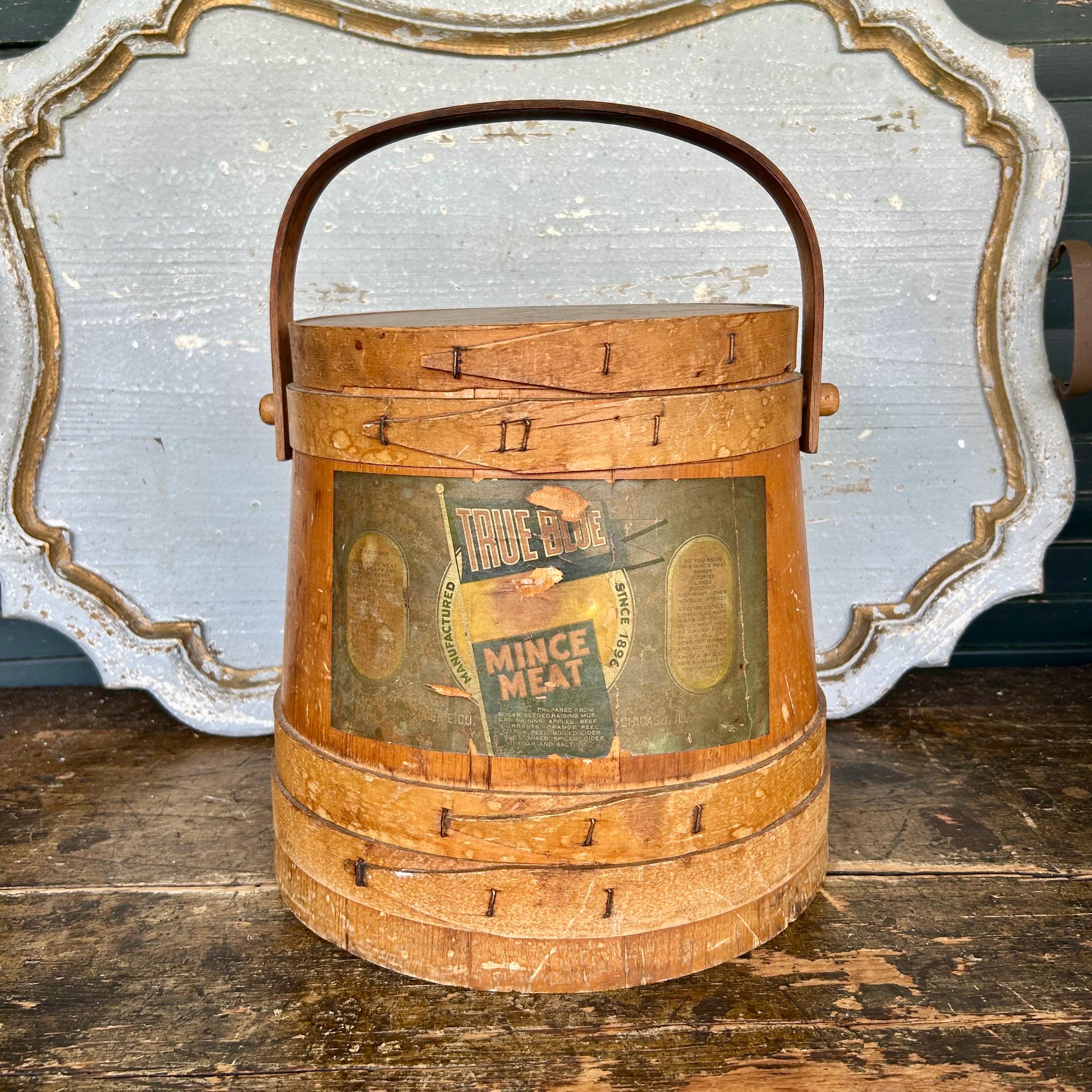 アンティーク雑貨 Antique Firkin ,USA ,Late 19th century Antique Blue Firkin - Etsy