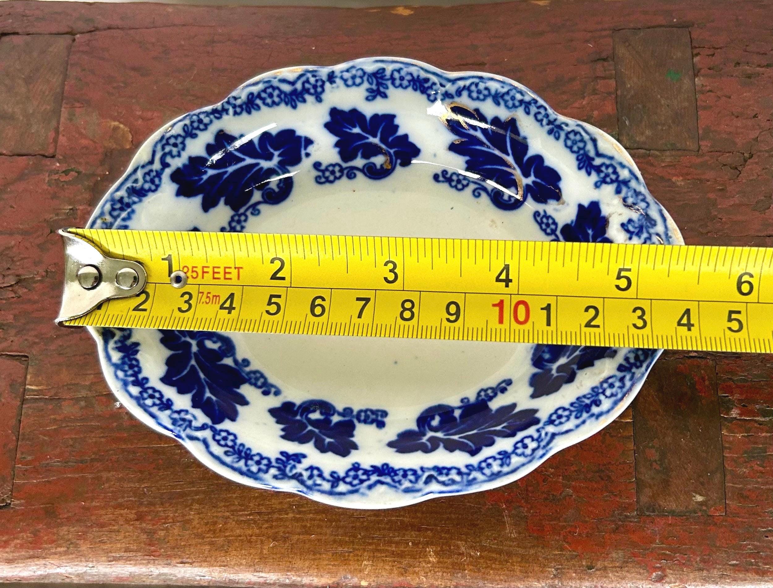 Antique Johnson Brothers Flow Blue Small Transferware Serving Bowl
