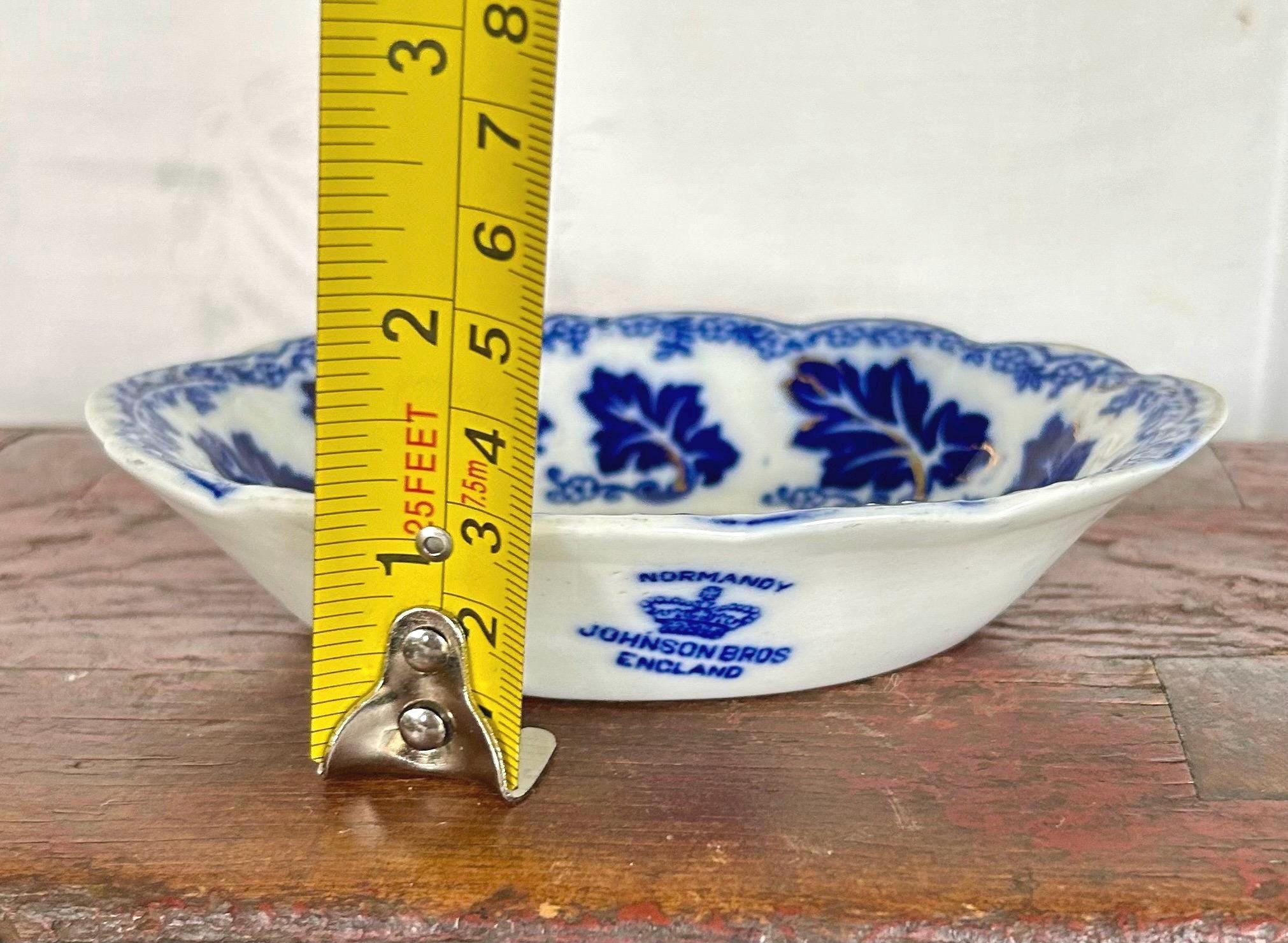 Antique Johnson Brothers Flow Blue Small Transferware Serving Bowl