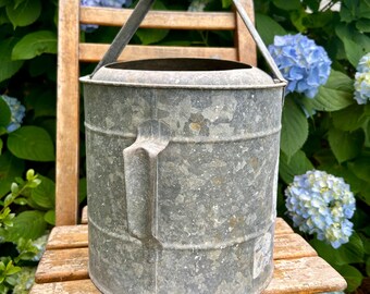Large Vintage Galvanized Zinc Dover Corporation Double Handled
