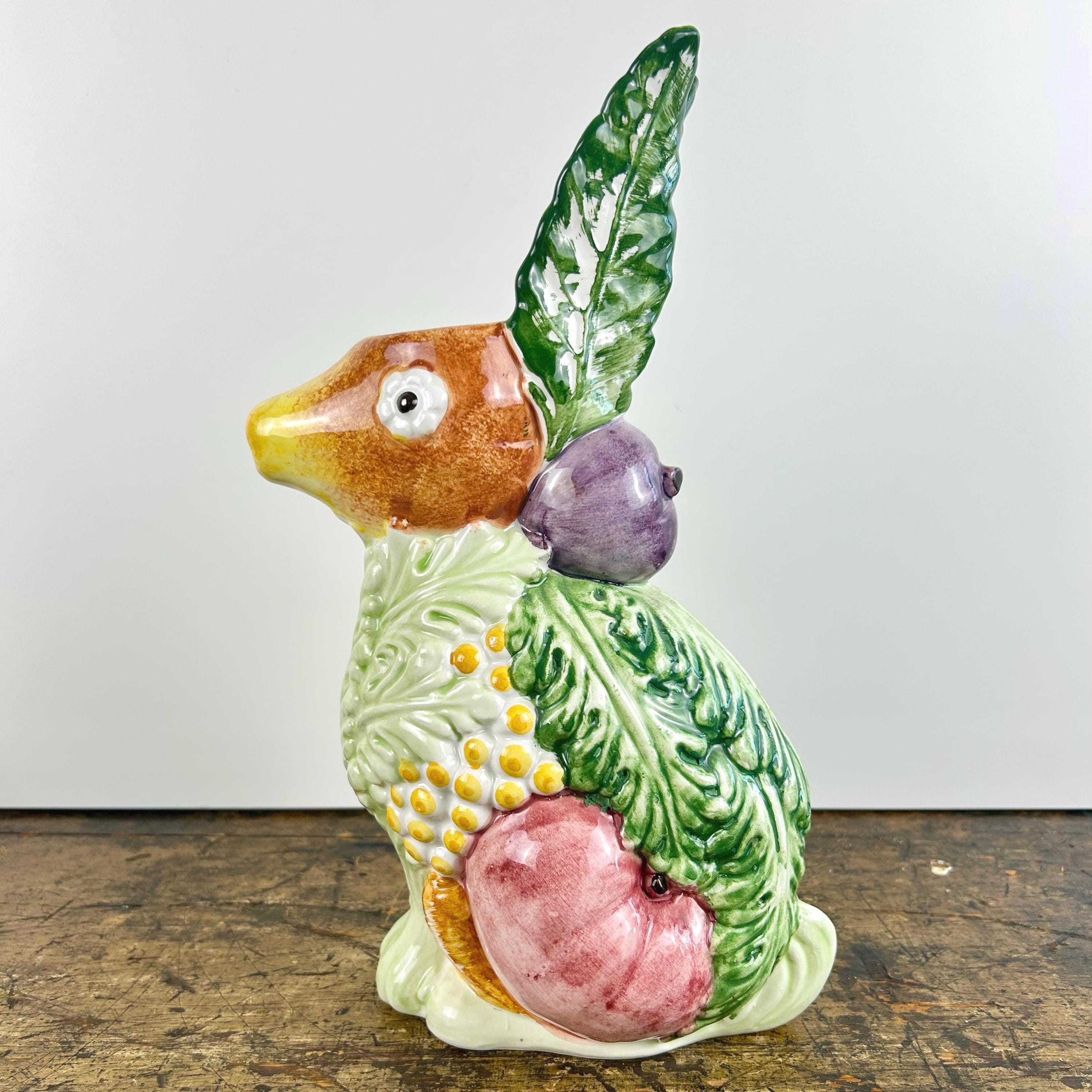 Vintage Italian Majolica Ceramic Vietri Vegetable Bunny Pitcher - Etsy