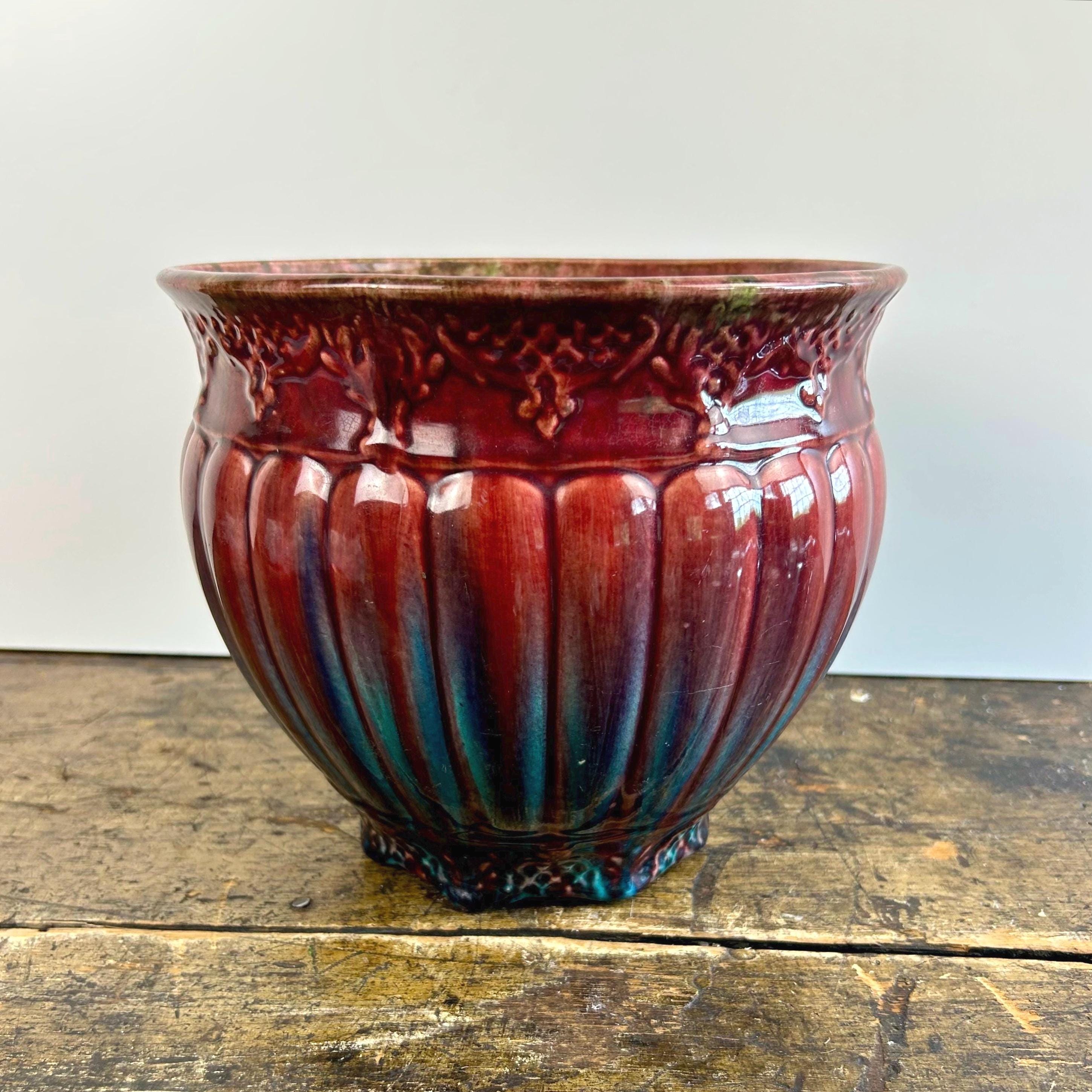 Weller Pottery Jardiniere: Majolica Drip Glaze, Art Nouveau