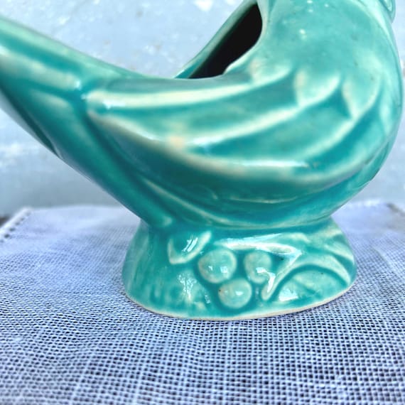 Vintage Mccoy Pottery Singing Bird Planter in Turquoise - Etsy