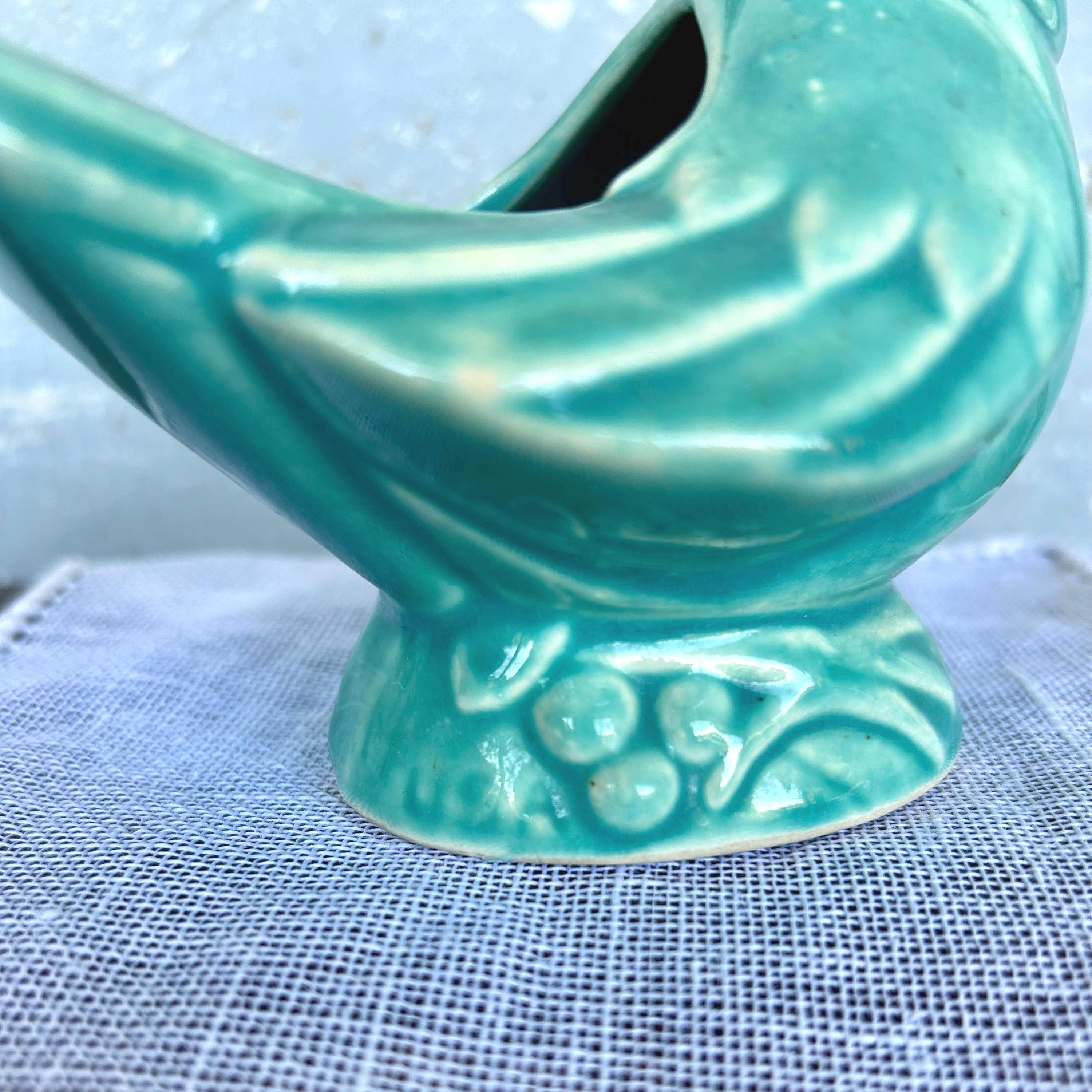 Vintage Mccoy Pottery Singing Bird Planter in Turquoise - Etsy