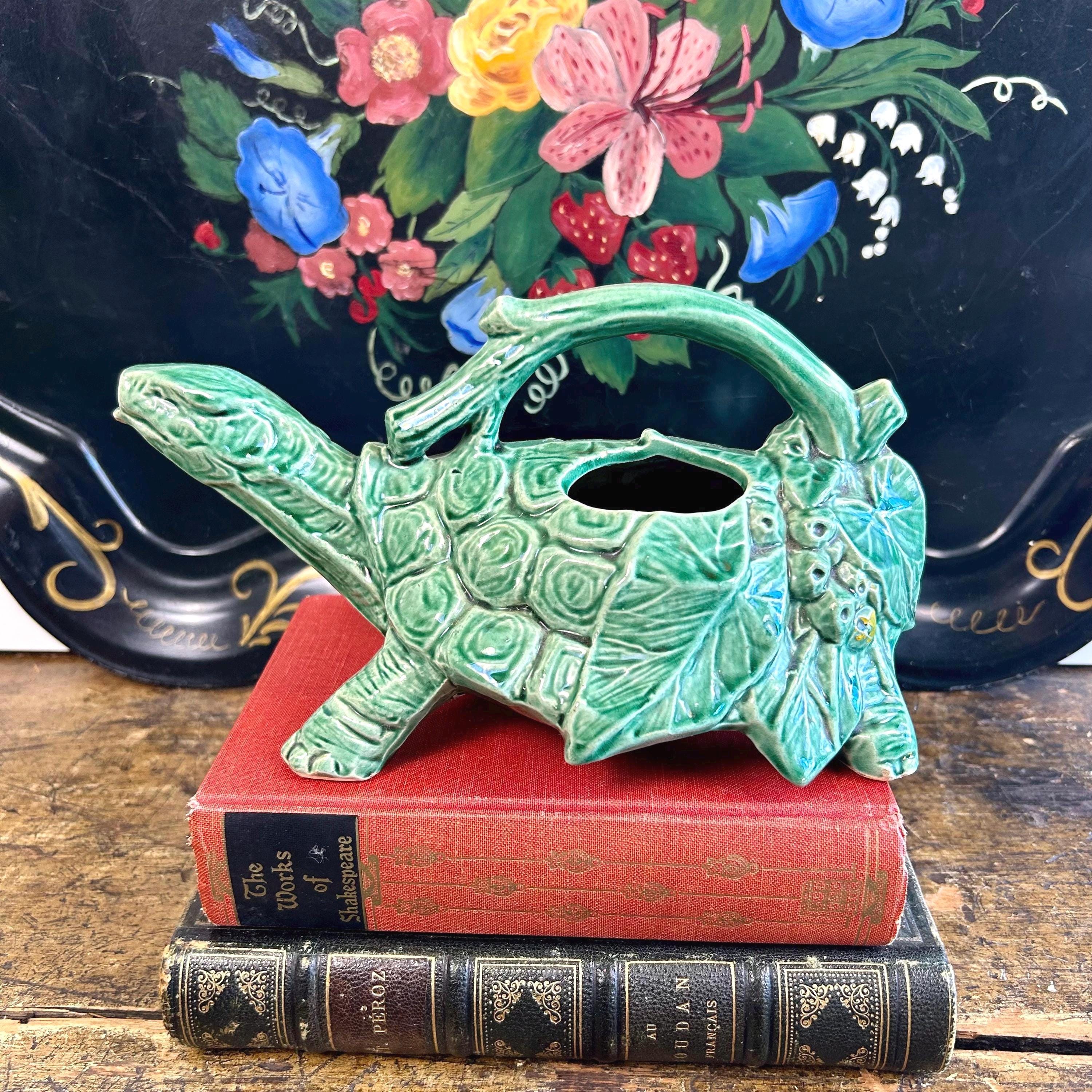Vintage McCoy Pottery Turtle Watering Can Pitcher-Still Has Original Coldpaint