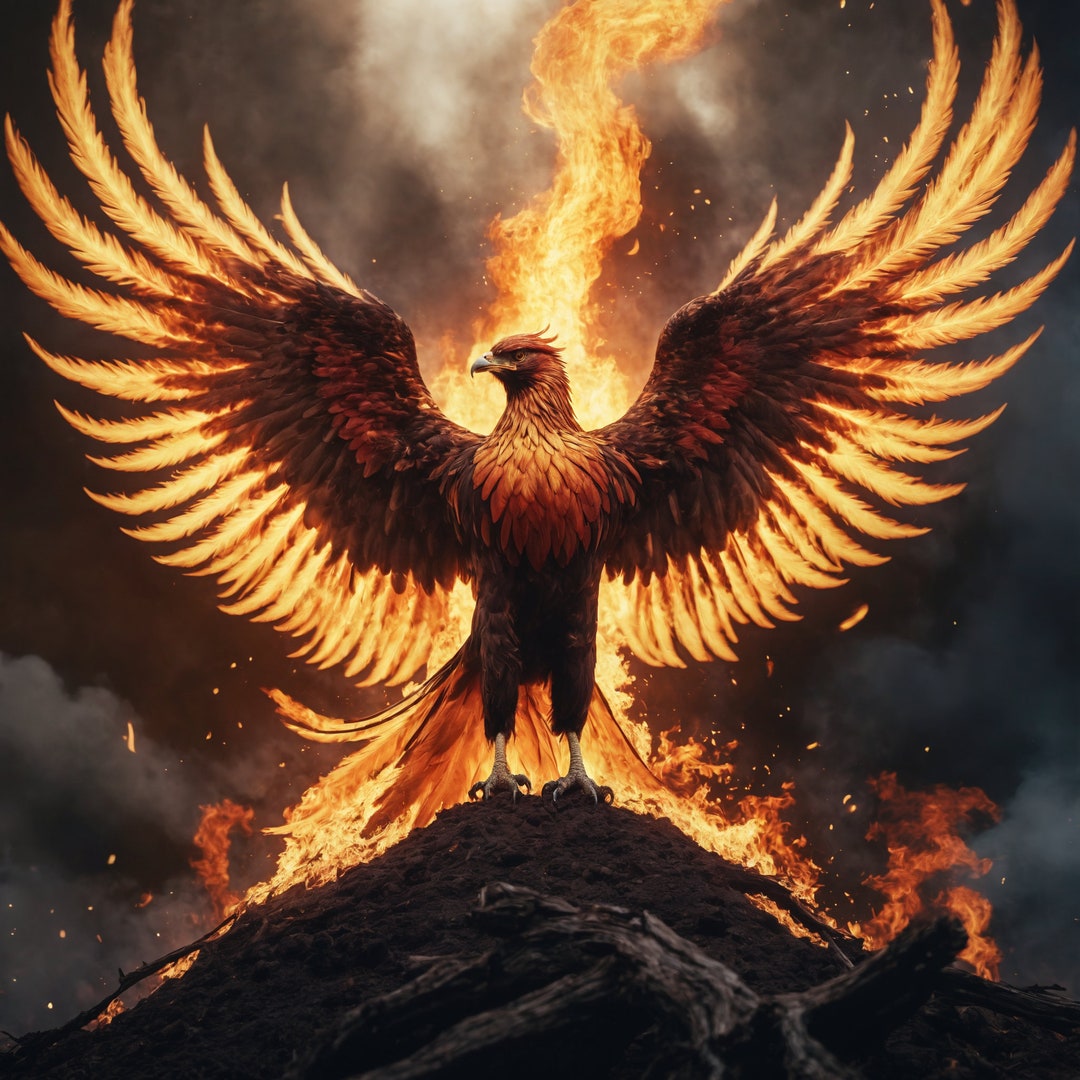 Phoenix Ascension Art Print Symbol of Renewal and Strength - Etsy