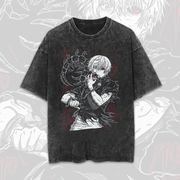 Tokyo Ghoul Mineral Wash T-shirt, Ken Kaneki Shirt, Red Spider Lilly Shirt, Anteiku Cafe Shirt, Vintage Anime Shirt, Manga T-shirt