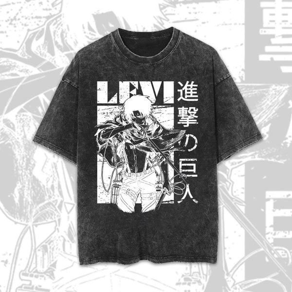 Vintage Levi Ackerman Mineral Wash Shirt, Kapitän Levi Shirt, Levi T-Shirt, Anime Manga Shirt, Japanischer Anime Shirt, Levi Ackerman Fan Shirt