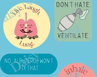 Respiratory Sticker Pack | Nurse Stickers