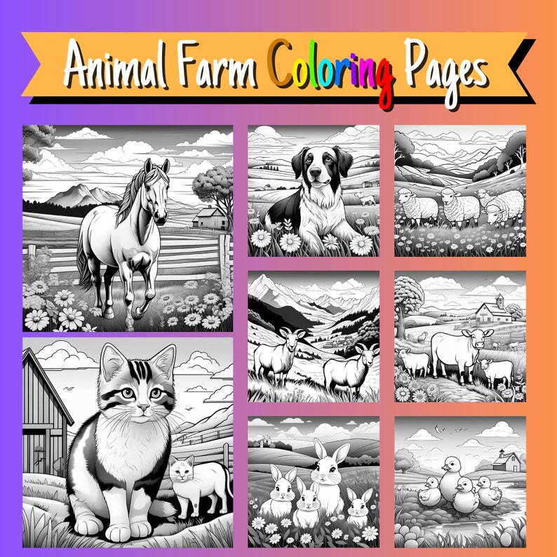 10 Cool Animal Farm Coloring Pages for Kids to Download