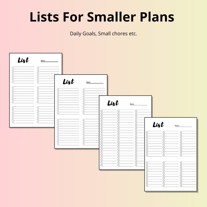 Digital Checklist, Daily to Do List Template, Daily Checklist Printable ...