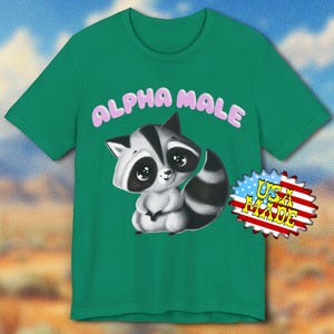 Camiseta de macho alfa, camiseta de mapache, camiseta de meme divertido, camiseta con gráfico de animales, humor sarcástico, meme vergonzoso