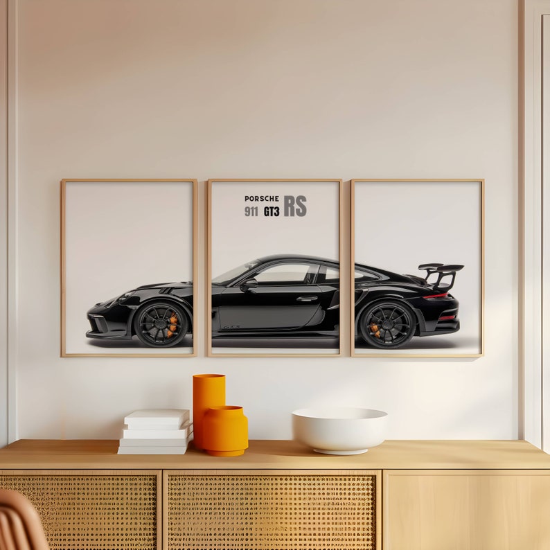 Black Porsche 911 GT3 RS Posters, Supercar Wall Poster, Boys Room Decor, Digital Art Print, Car Poster Collection, Car Enthusiast Gift image 9