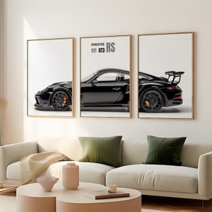 Black Porsche 911 GT3 RS Posters, Supercar Wall Poster, Boys Room Decor, Digital Art Print, Car Poster Collection, Car Enthusiast Gift image 8