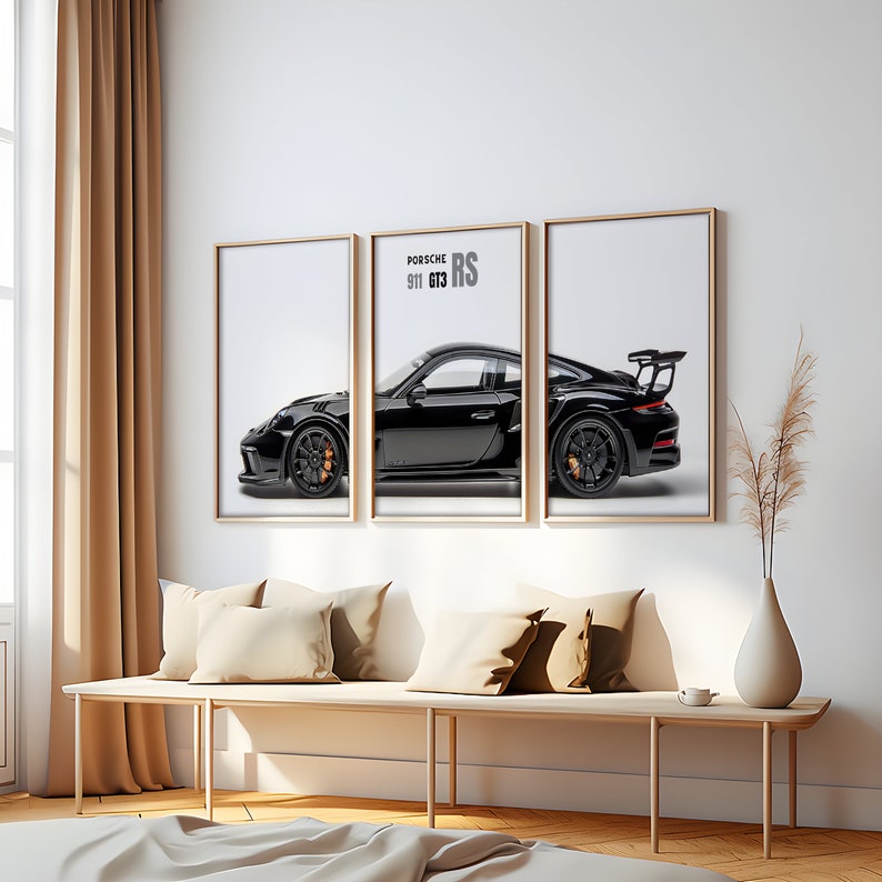 Black Porsche 911 GT3 RS Posters, Supercar Wall Poster, Boys Room Decor, Digital Art Print, Car Poster Collection, Car Enthusiast Gift image 5