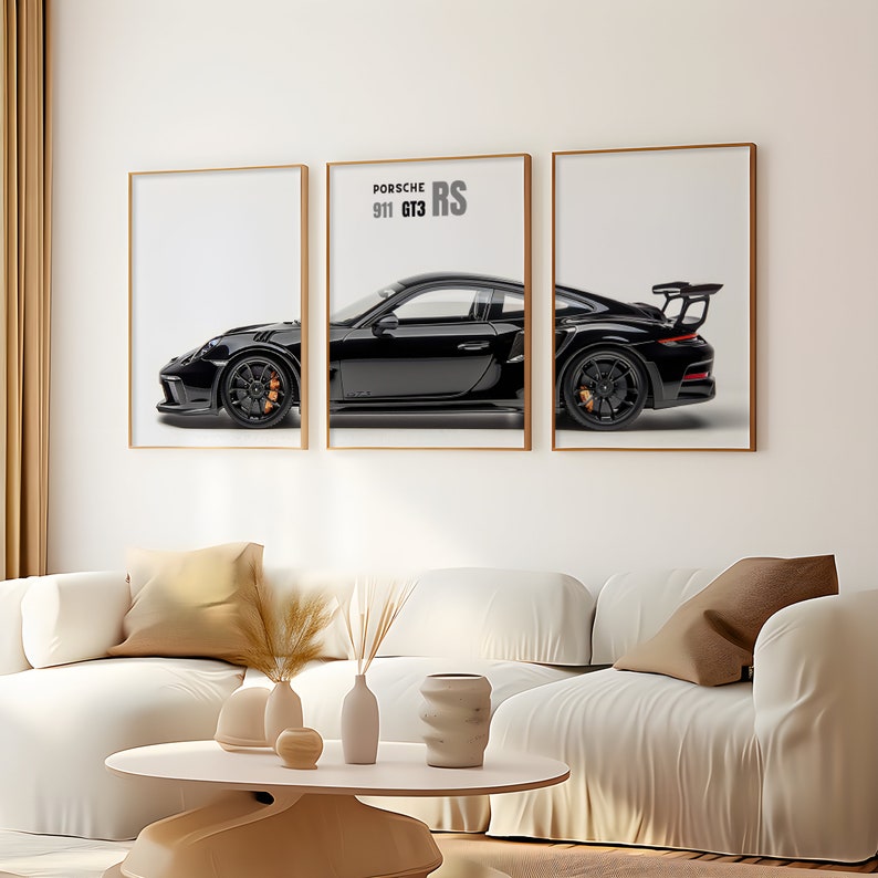 Black Porsche 911 GT3 RS Posters, Supercar Wall Poster, Boys Room Decor, Digital Art Print, Car Poster Collection, Car Enthusiast Gift image 7