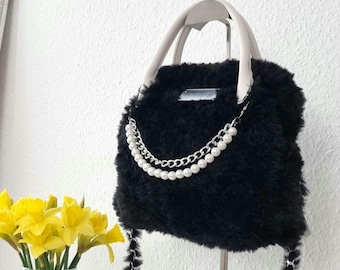 Handtasche, Kuscheltasche, Wintertasche, Schultertasche, crochet bag, häkeltasche