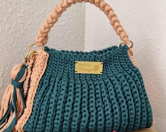 Handtasche XL, Häkeltasche,Schultertasche, unikattasche, sehr elegant, Textiltasche