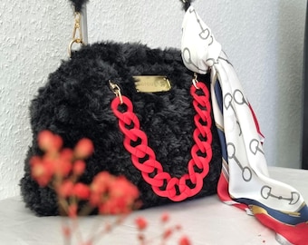 Handtasche, Kuscheltasche, Wintertasche, Schultertasche, Unikat