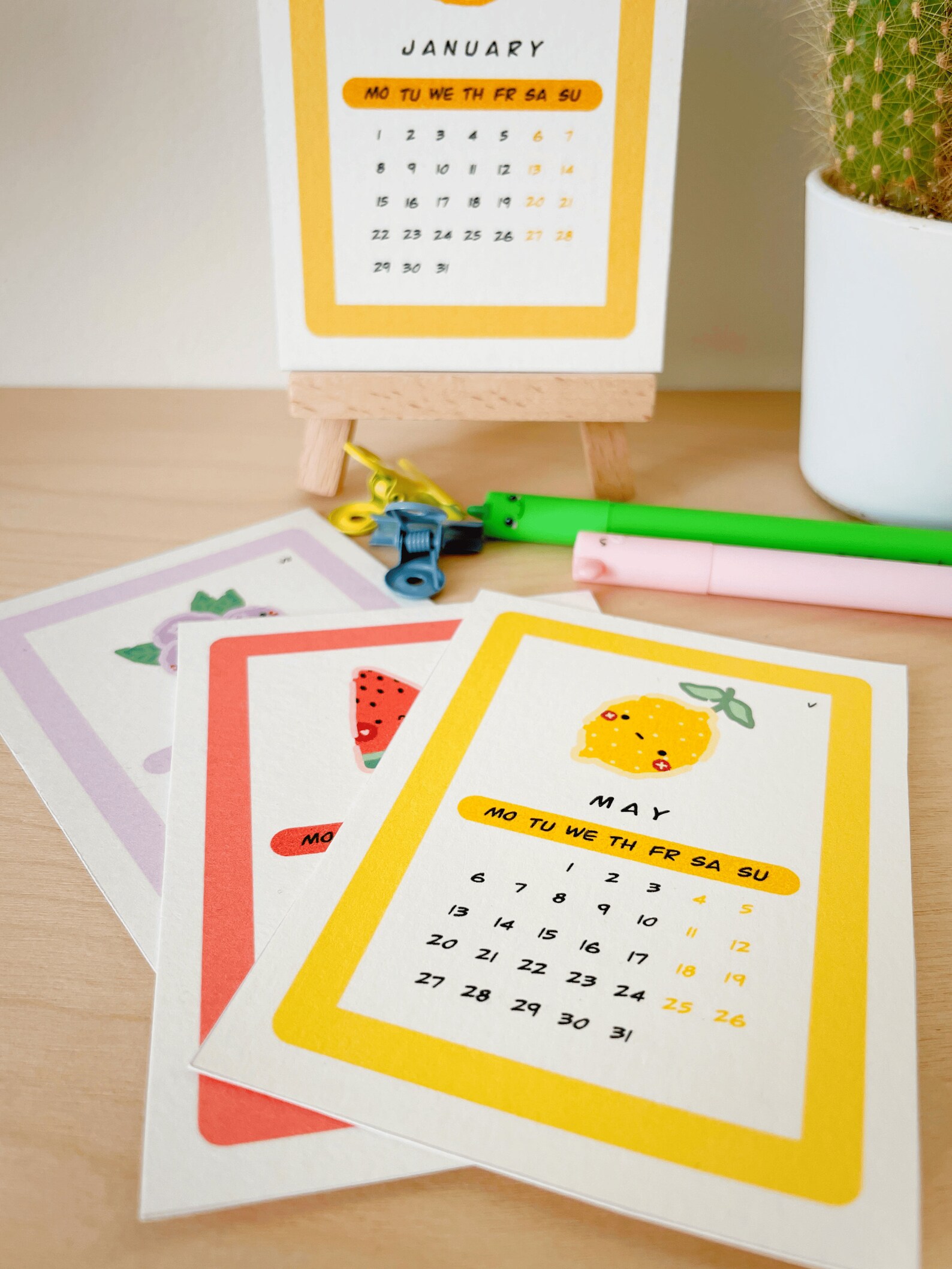 Printable 2024 Calendar Mini Cute Calendar Minimal 2024 Calendar Cute