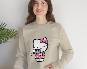 Suéter de Hello Kitty, sudadera con capucha de Hello Kitty, sudadera extragrande de Hello Kitty, camisetas de Hello Kitty, camiseta de Disney, sudadera con capucha de Disneyland, regalo para ella