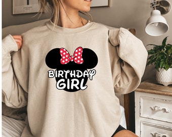 Disney Birthday Girl Sweatshirt, Birthday Disney hoodie gift, Disney Birthday shirts, Disney Birthday Party Shirts, Oversize sweatshirts,
