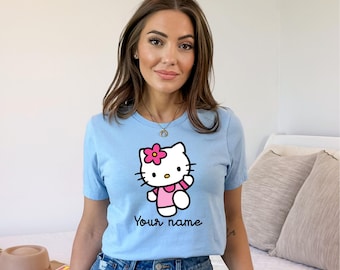 Camiseta de lona personalizada de Bella de Hello Kitty: camiseta personalizada para fans