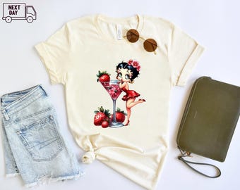 Betty Boop T-Shirt: Red Bag Love, Cartoon Fashion Tee