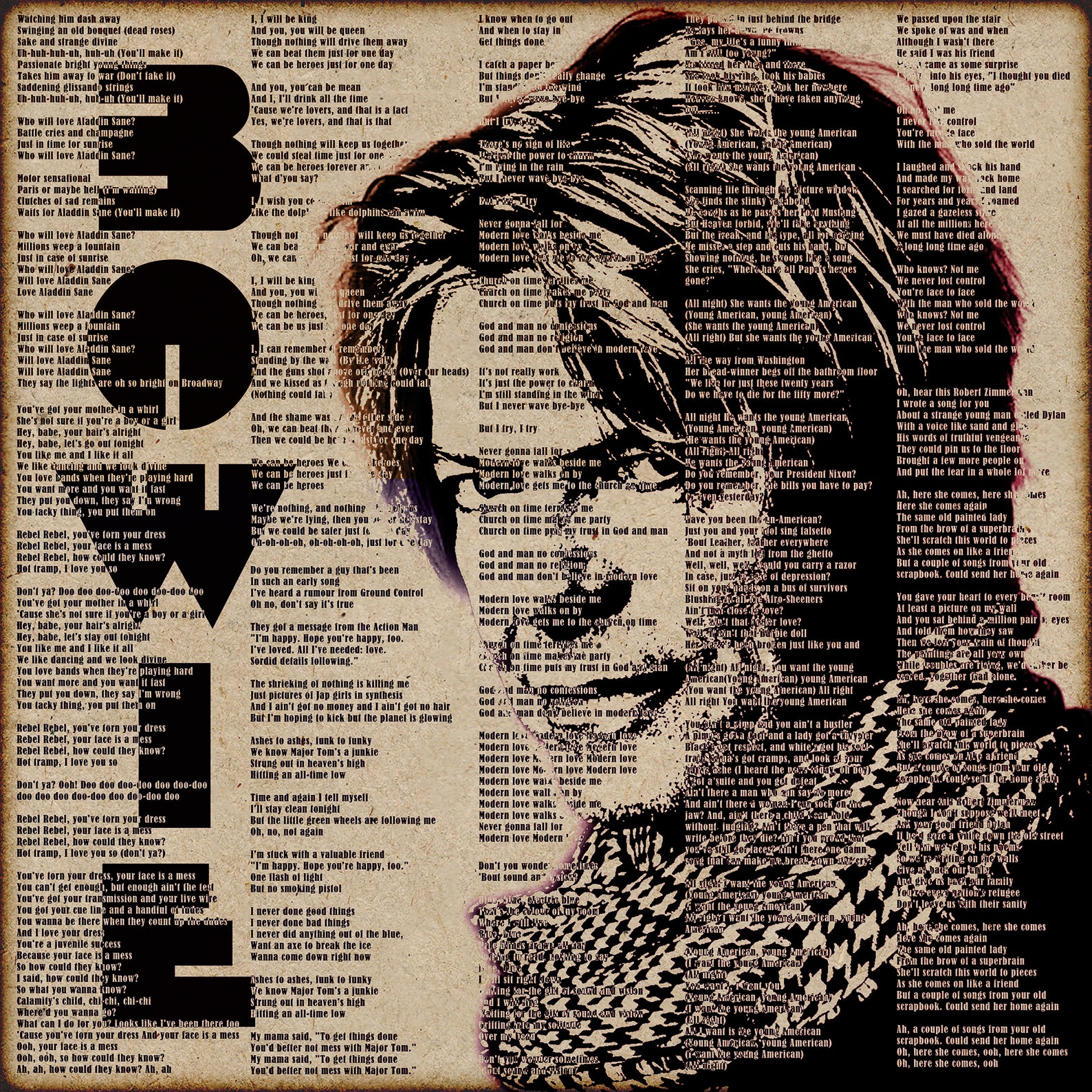 David Bowie Album Inlay Art Digital Print - Etsy