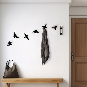 Set of 3 or 6 Birds Decorative Hooks for Home Organization Wall Decor Bird Decorative Wall Hooks for a Unique Touch Farmhouse