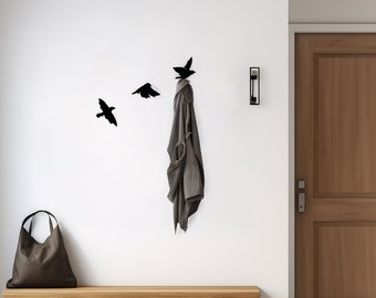 Set of 3 Bird Shaped Decorative Hooks for Home Organization Whimsical Bird Decorative Wall Hooks for a Unique Touch Farmhouse wall decor