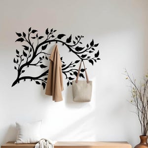Extra Large Tree Branch Coat Rack Wall Mount, Modern Entryway Organizer, Decor Hooks, Bag Holder, Hat Rack, Wall Hooks Unique, Hat Hanger