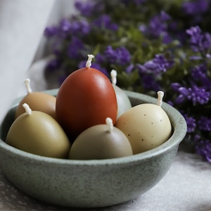 Easter Egg Candles Set: Soy Wax Pastel Decor, Set of 6