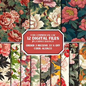 Chinoiserie Digital Paper, Chinese patterns,Chinese Endless Paper, 300 DPI, Chinese Seamless Pattern , commercial use