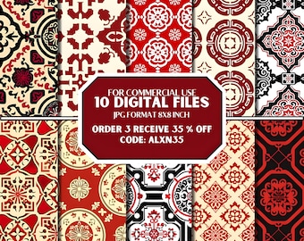 Seamless Pattern, Seamless Chinoiserie Pattern, Chinoiserie Pattern, 300DPI, Commercial Use