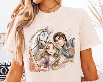 Retro Disney Princess Rapunzel Selfie Comfort Colors Boxy Tee, Tangled Princess Tee, Fairytale Girl Boxy Tee, Disney Princess Vacation Shirt