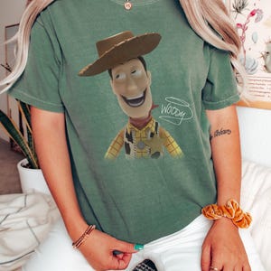 Funny Woody Toy Story Tshirt, Woody Shirt For Men Women, Pixar Tee, Animation Tee Shirt, Movie Lover Gift, Disneyland Trip Shirt Moss/Military Green