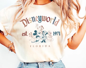 Retro Mickey And Friends Disneyworld Est 1971 T-shirt, Disneyworld Florida Shirt, 2026 Family Vacation Tee, Magic Kingdom, Epcot 1982 Shirt
