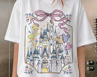 Vintage Comfort Colors Disney Peter Pan Tinker Bell Shirt, Coquette Disney Castle Shirt, Tinkerbell Princess Shirt, Magic Kingdom T-Shirt