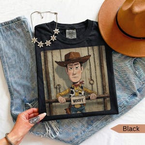 Woody Toy Story Comfort Colors Tshirt, Woody Shirt For Men Women, Pixar Tee, Animation Tee Shirt, Movie Lover Gift, Disneyland Trip Shirt Black