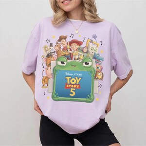 Retro Toy Story 5 Comfort Colors Shirt, Woody Buzz Jessie Rex Tee, Vintage You've Got A Friend In Me 2026 Disney Pixar Fest Family Trip Gift Orchid/Lilac