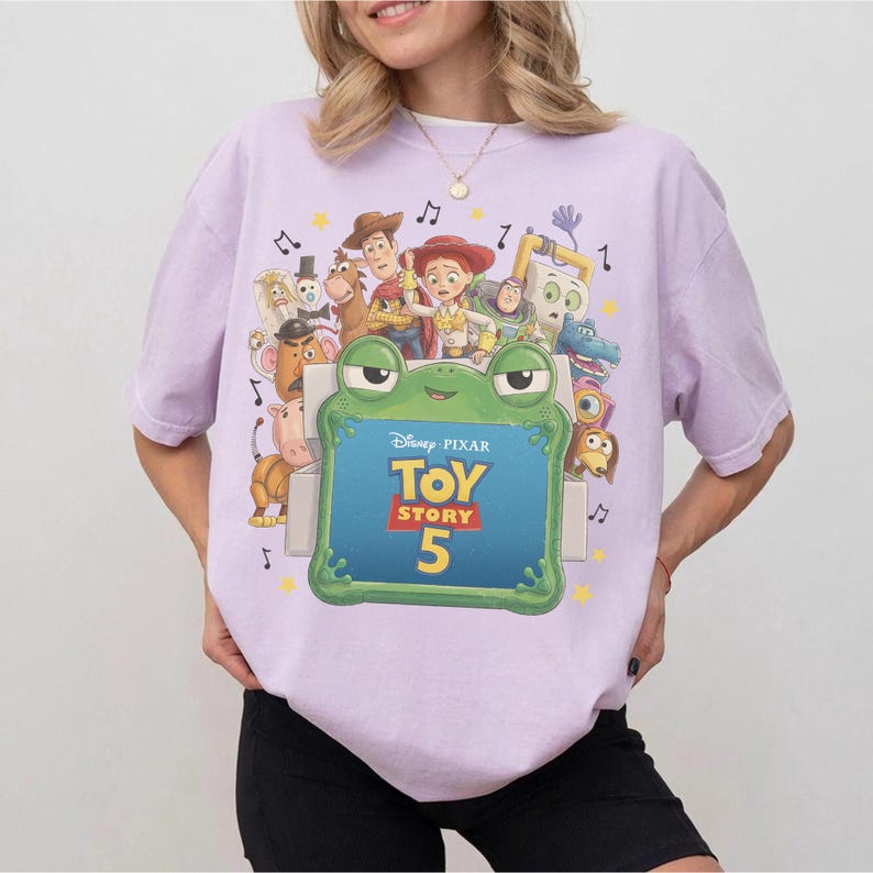 Retro Toy Story 5 Comfort Colors Shirt, Woody Buzz Jessie Rex Tee, Vintage You've Got A Friend In Me 2026 Disney Pixar Fest Family Trip Gift Orchid/Lilac