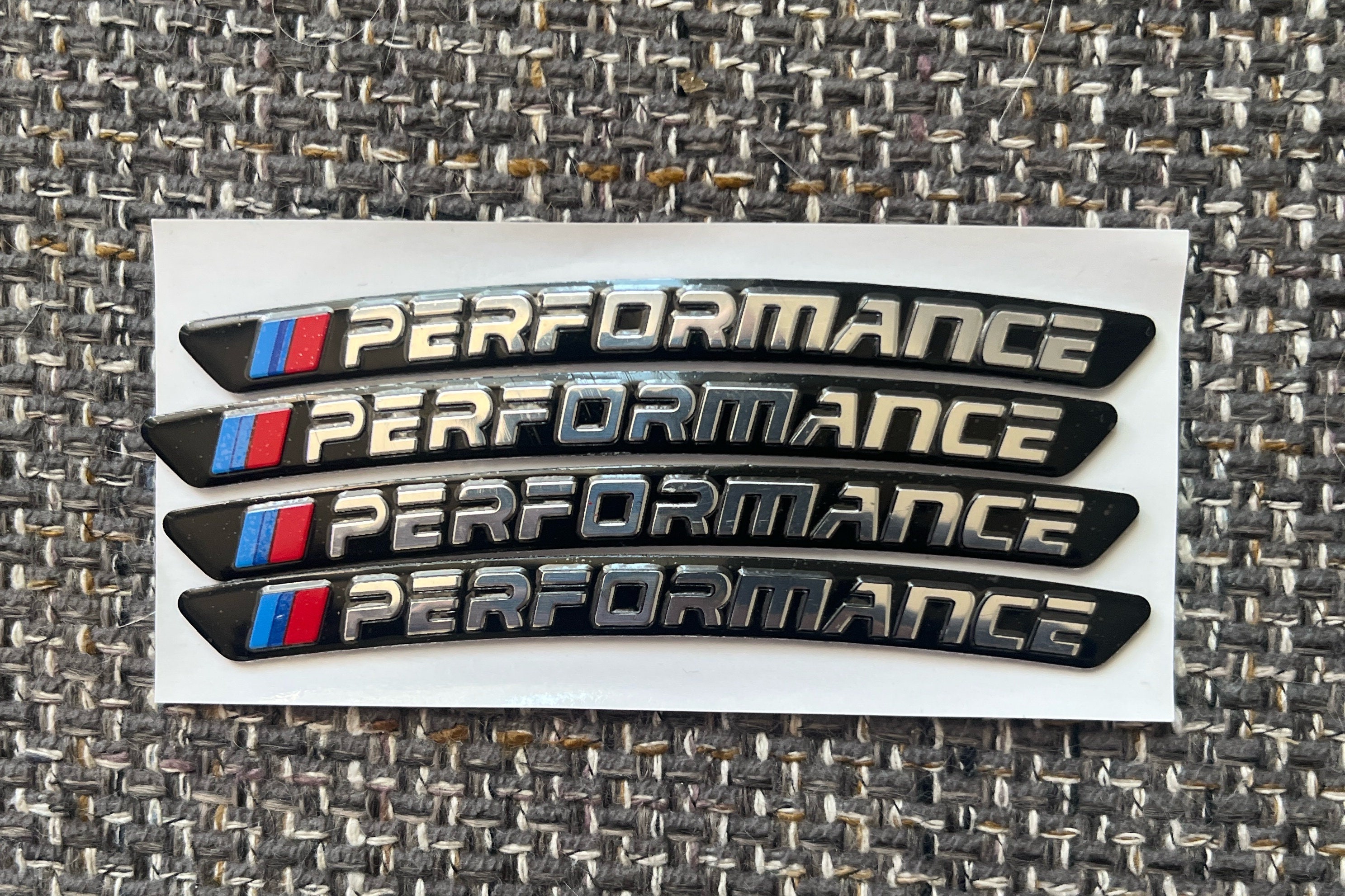 10-Pack 3D Raised BMW M Motorsport Logo Stickers - 17mm X 9mm For Wheels, Interior