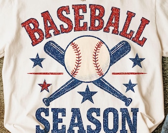 Retro Baseball Season PNG, Trendy Shirt Design (Digital Download)