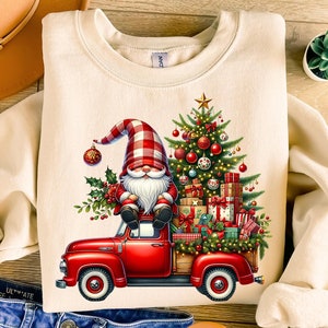Christmas Gnome PNG, Christmas Gnome Red Truck Png, Christmas Png, Christmas Sublimation, Xmas Gnome Png, Merry Christmas PNG, Gnome Clipart