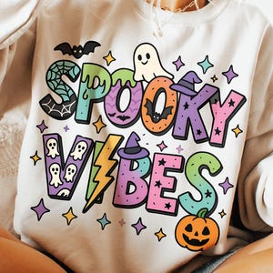 Spooky Vibes Png, Halloween Png, Halloween Sublimation Design, Retro Halloween Png, Halloween Shirt, Spooky Season Png, Trendy Halloween Png