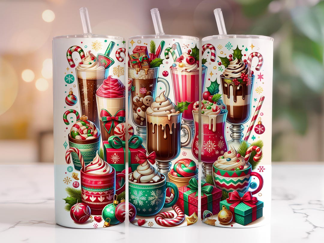 Christmas Tumbler Wrap PNG, Christmas 20 Oz Skinny Tumbler Sublimation ...