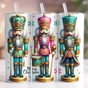 Casse-noisette 20 oz Skinny design sublimation, emballage de verre casse-noix de Noël, emballage de verre de Noël, vacances PNG, téléchargement numérique